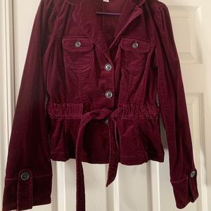 Ann Taylor Loft Burgundy Corduroy Jacket